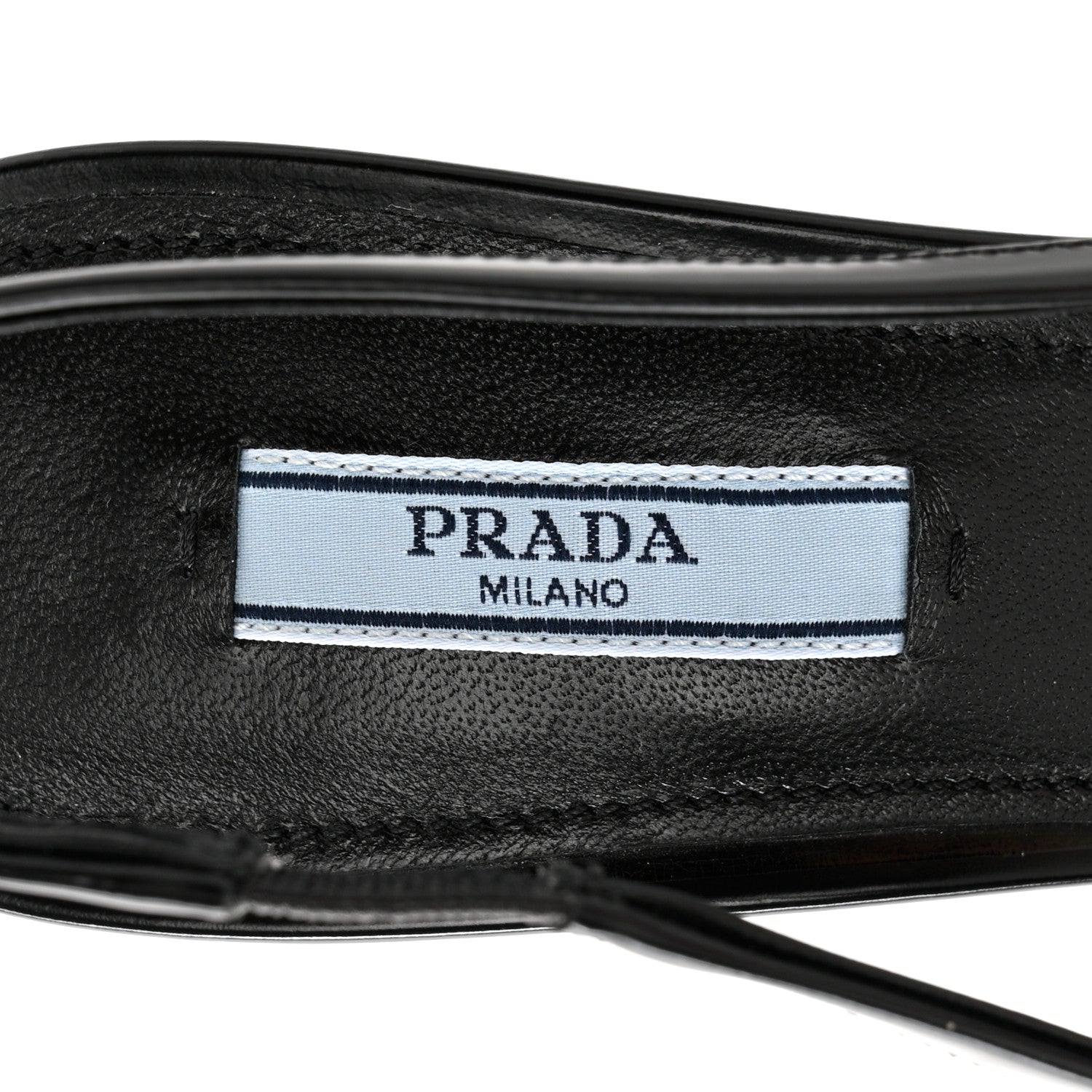 Prada Spazzolato Triangle Logo Pointed Toe 75mm Slingback Pumps 39 Black 7 of 8