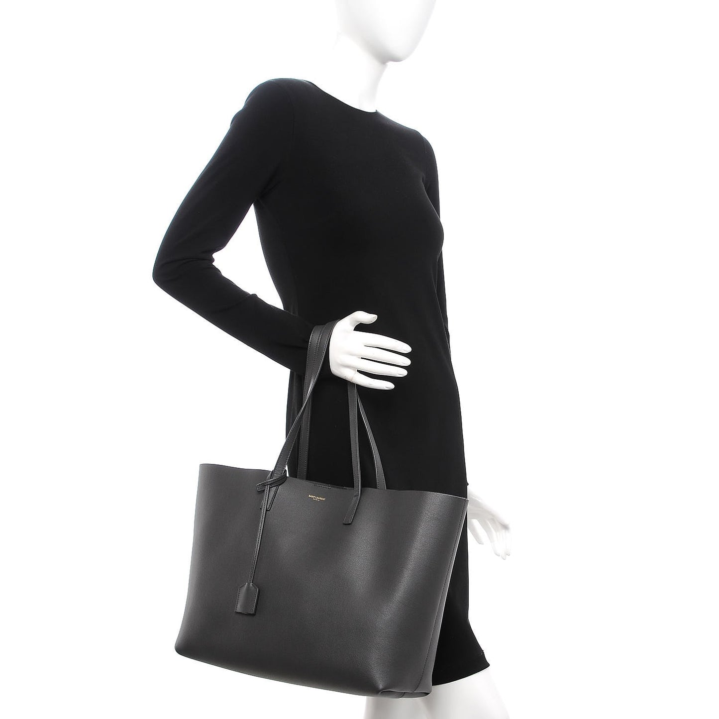 Calfskin Large Shopping Tote Dark Grey