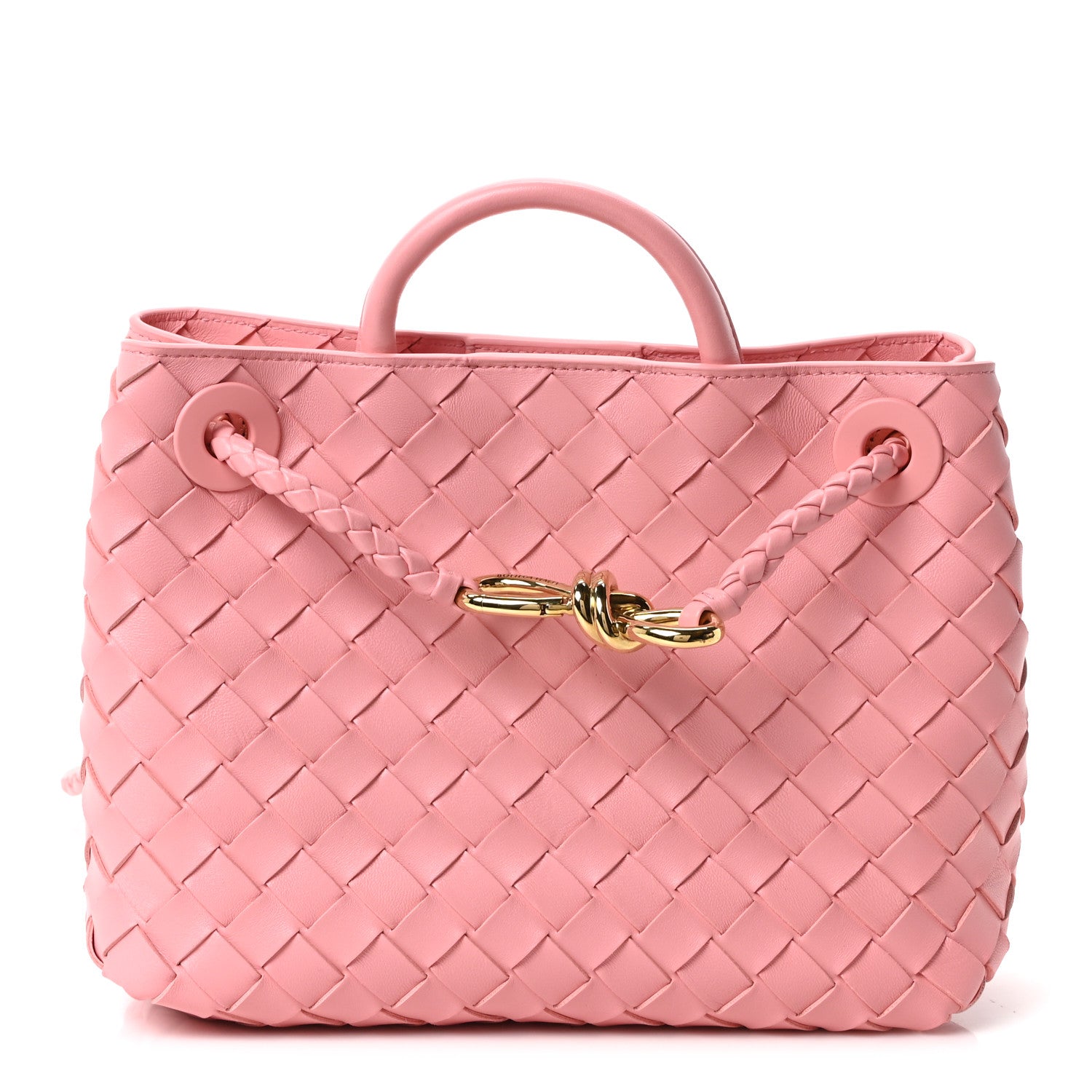Bottega Veneta Nappa Intrecciato Small Andiamo Shoulder Bag Blush 1 of 10