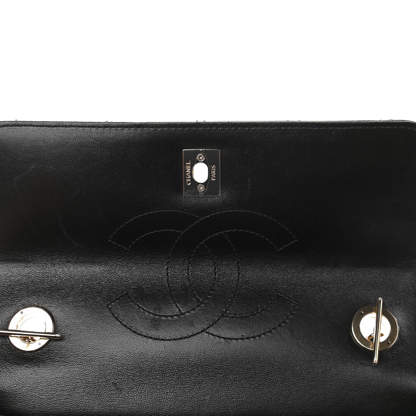 Lambskin Quilted Small Trendy CC Dual Handle Flap Bag Black