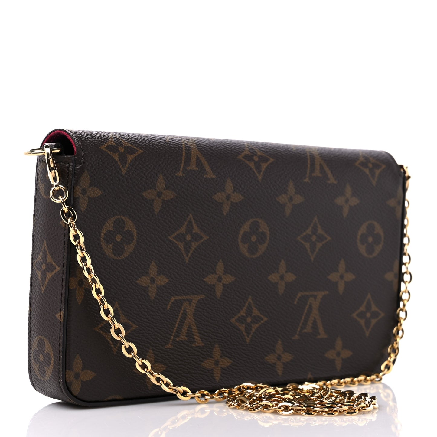 Monogram Pochette Felicie Chain Wallet Fuchsia