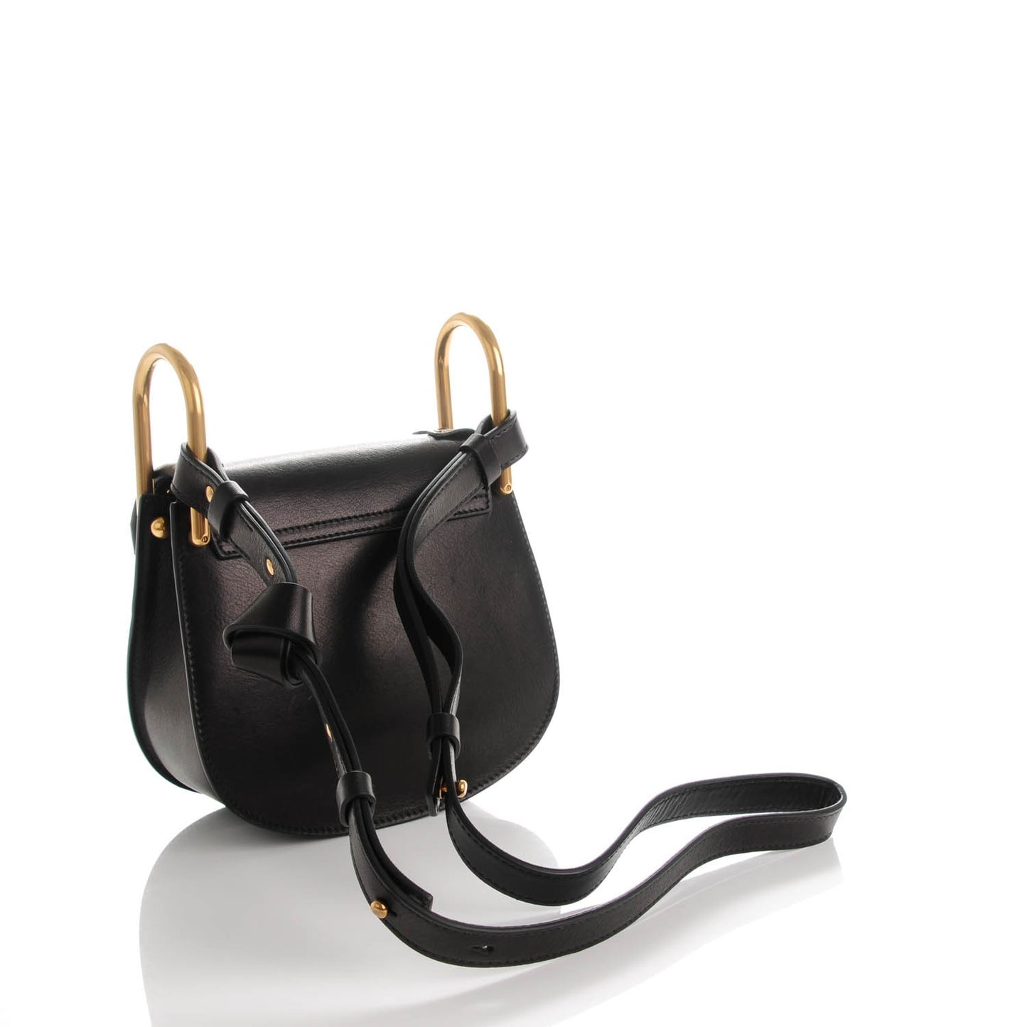 Calfskin Studded Mini Hudson Shoulder Bag Black