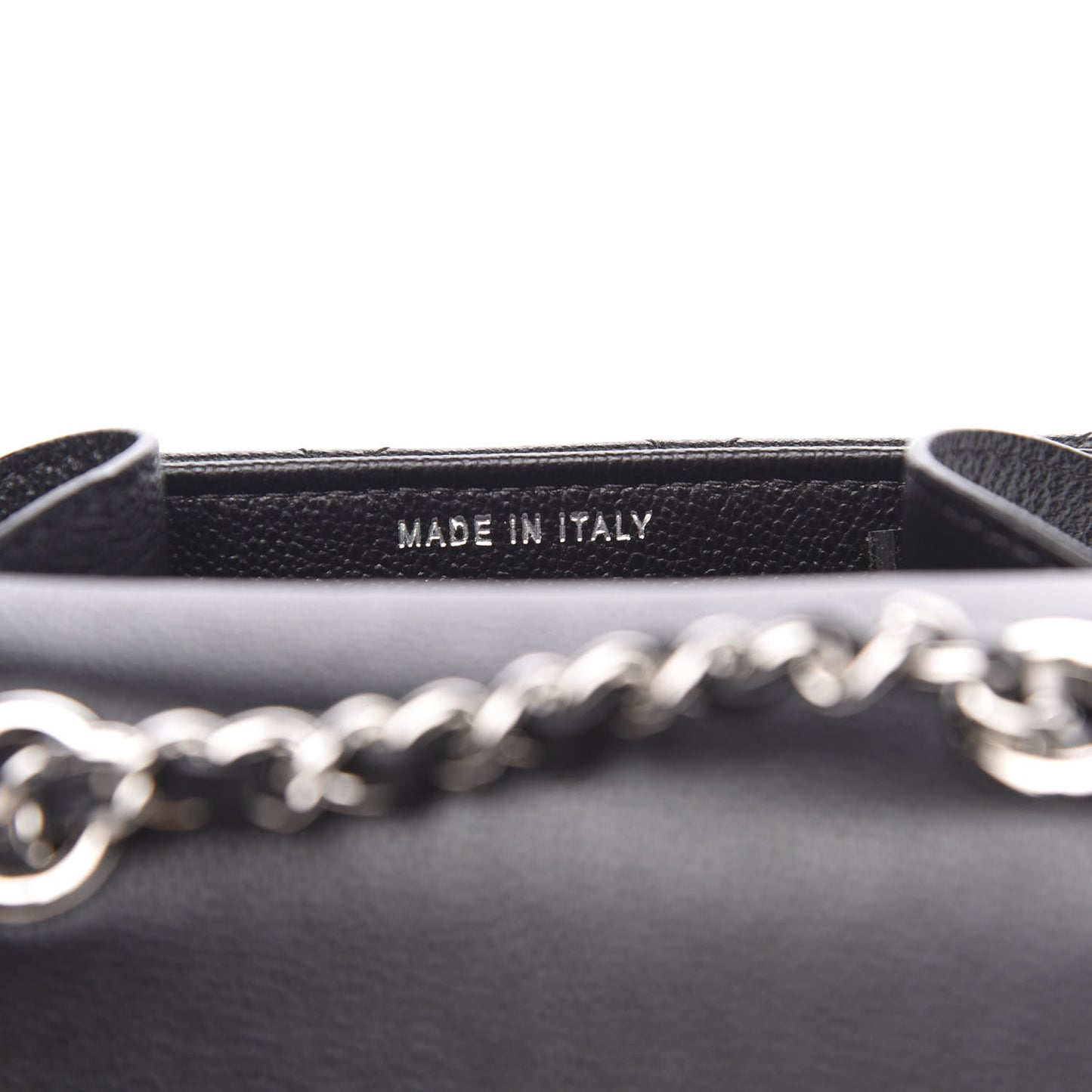 Grained Calfskin Quilted CC Box Clutch With Chain Black