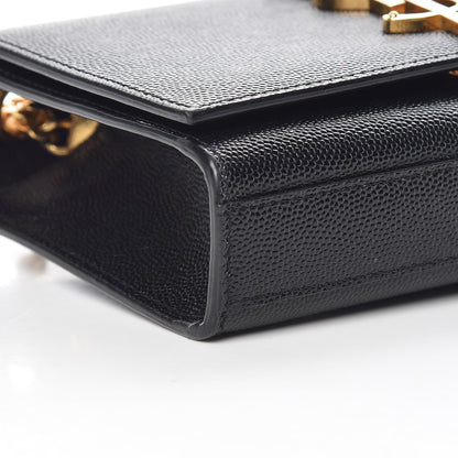 Saint Laurent Grain De Poudre Small Monogram Kate Satchel Black 8 of 9