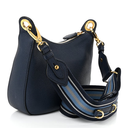 Prada Vitello Phenix Small Zippered Messenger Hobo Baltico 3 of 10