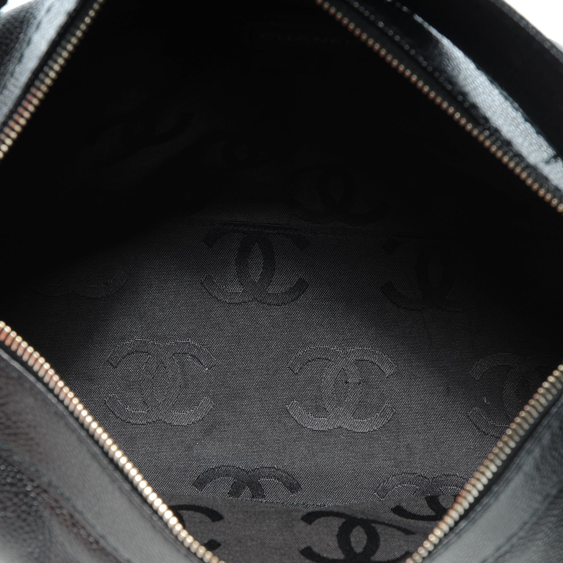 Chanel Caviar CC Wood Chain Hobo Black 7 of 8