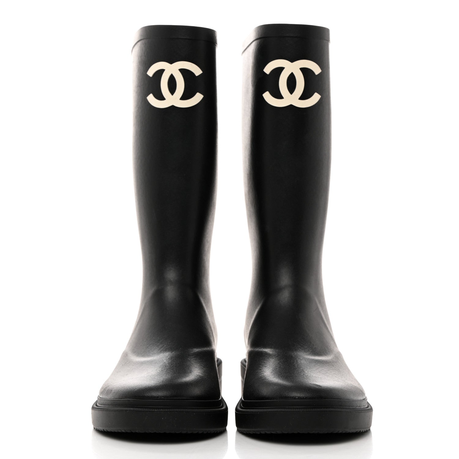 Chanel Caoutchouk CC High Boots 36 Black 2 of 8