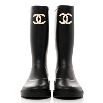 Chanel Caoutchouk CC High Boots 36 Black 2 of 8
