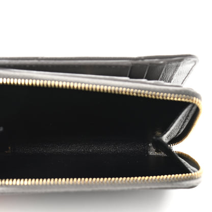 Saint Laurent Grain De Poudre Matelasse Chevron Monogram Compact Zip Around Wallet Fog 5 of 12
