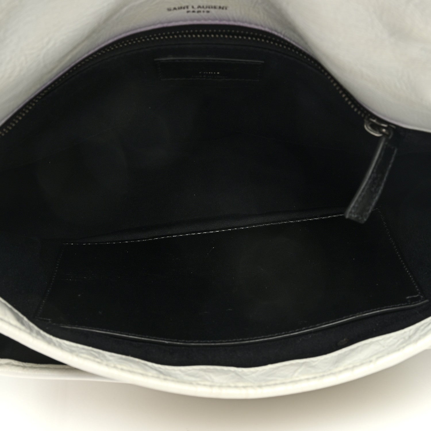 Saint Laurent Crinkled Calfskin Matelasse Monogram Medium Niki Chain Satchel Dirty White 5 of 8
