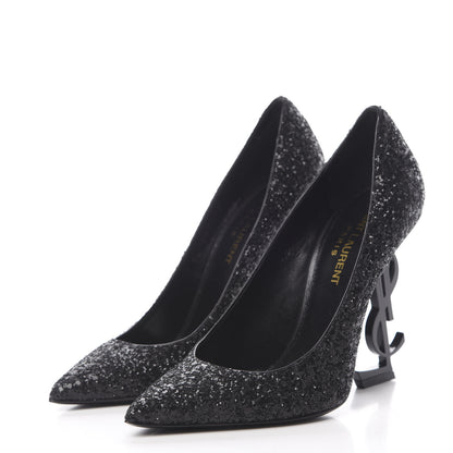 Saint Laurent Glitter Opyum 100 Pumps 35 Black 3 of 8
