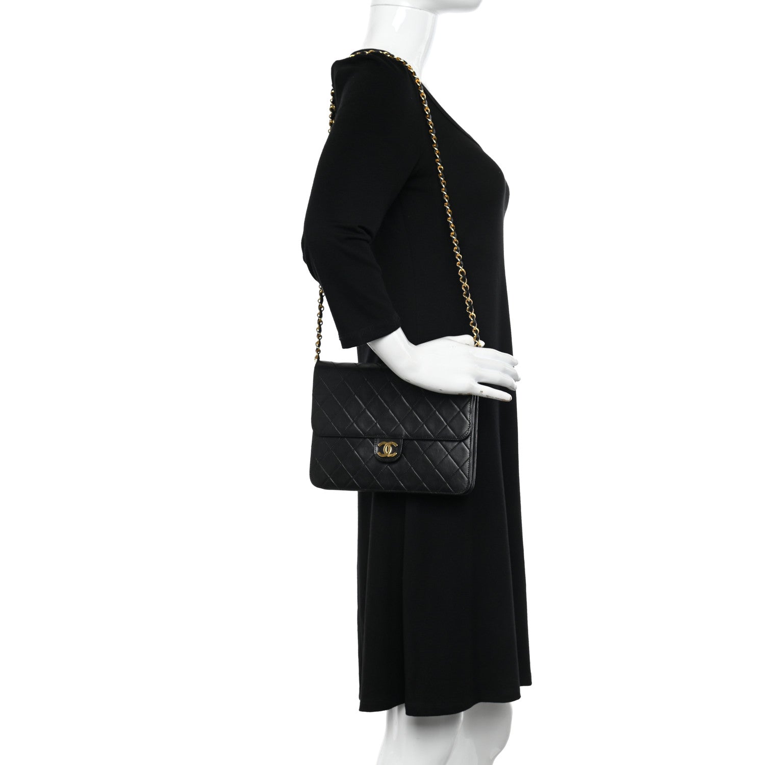 Chanel Lambskin Quilted Small Single Flap Bag Black 2 of 13