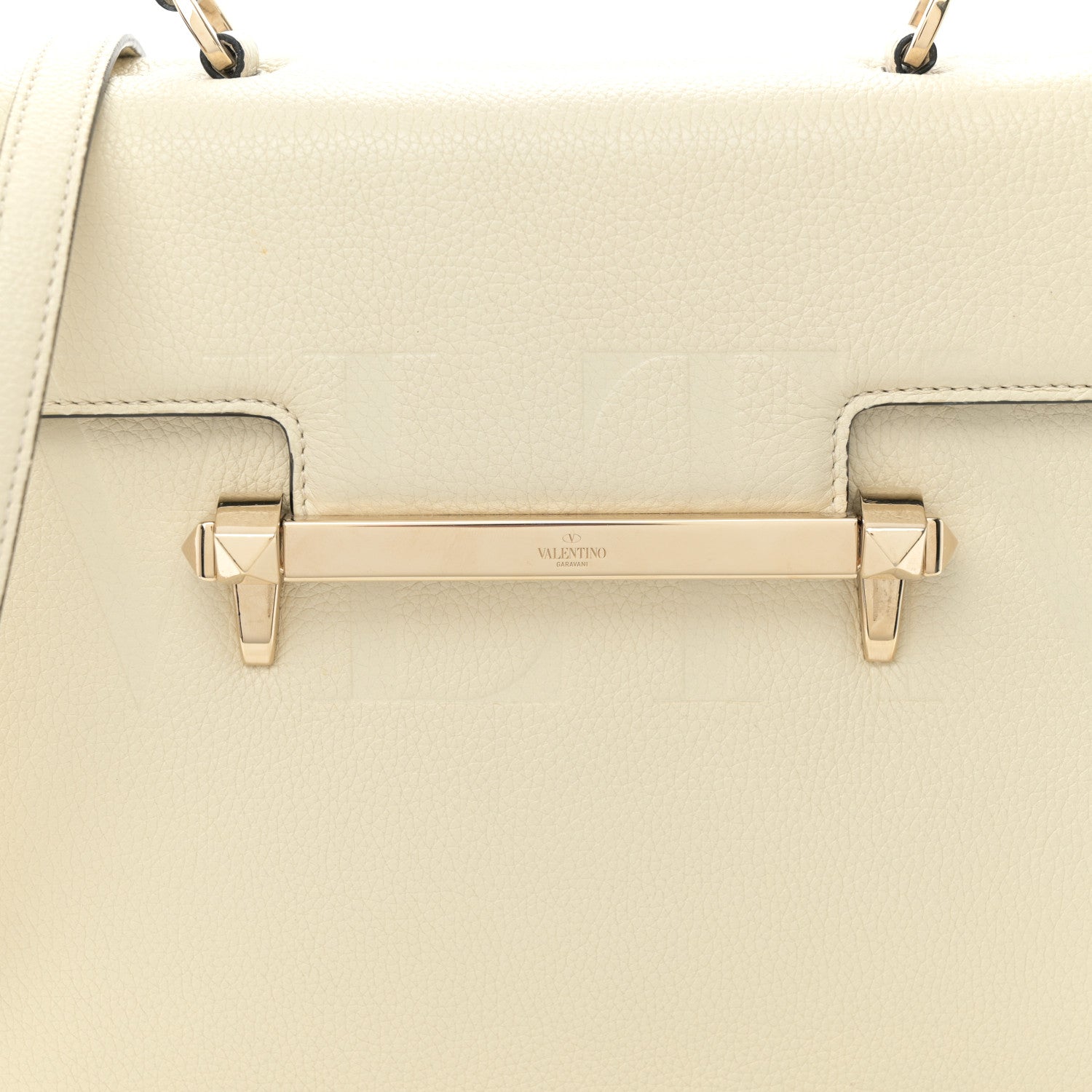 Valentino Garavani Grainy Calfskin Embossed VLTN Uptown Top Handle Bag Ivory 7 of 11