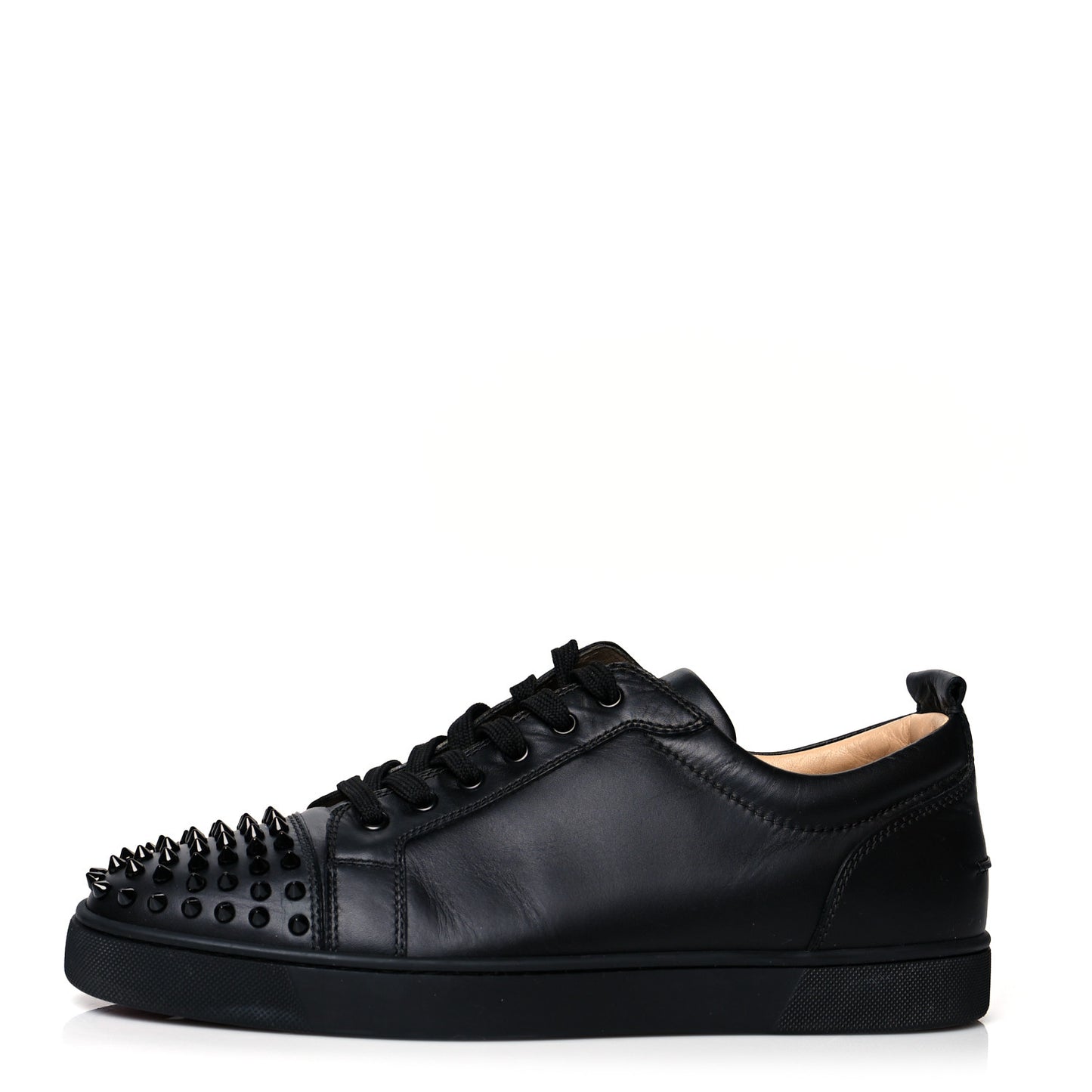Calfskin Mens Louis Junior Spikes Flat Sneakers 45 Black