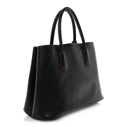 Prada Saffiano Cuir Medium Double Bag Black Fuoco 2 of 8