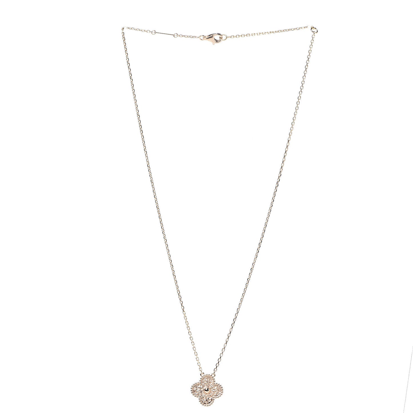 18K Rose Gold Vintage Alhambra Pendant Necklace