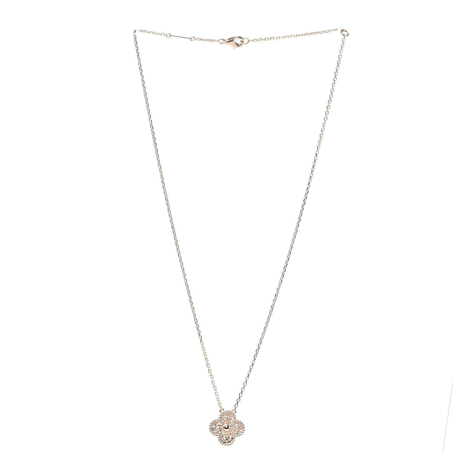Van Cleef & Arpels 18K Rose Gold Vintage Alhambra Pendant Necklace 3 of 7