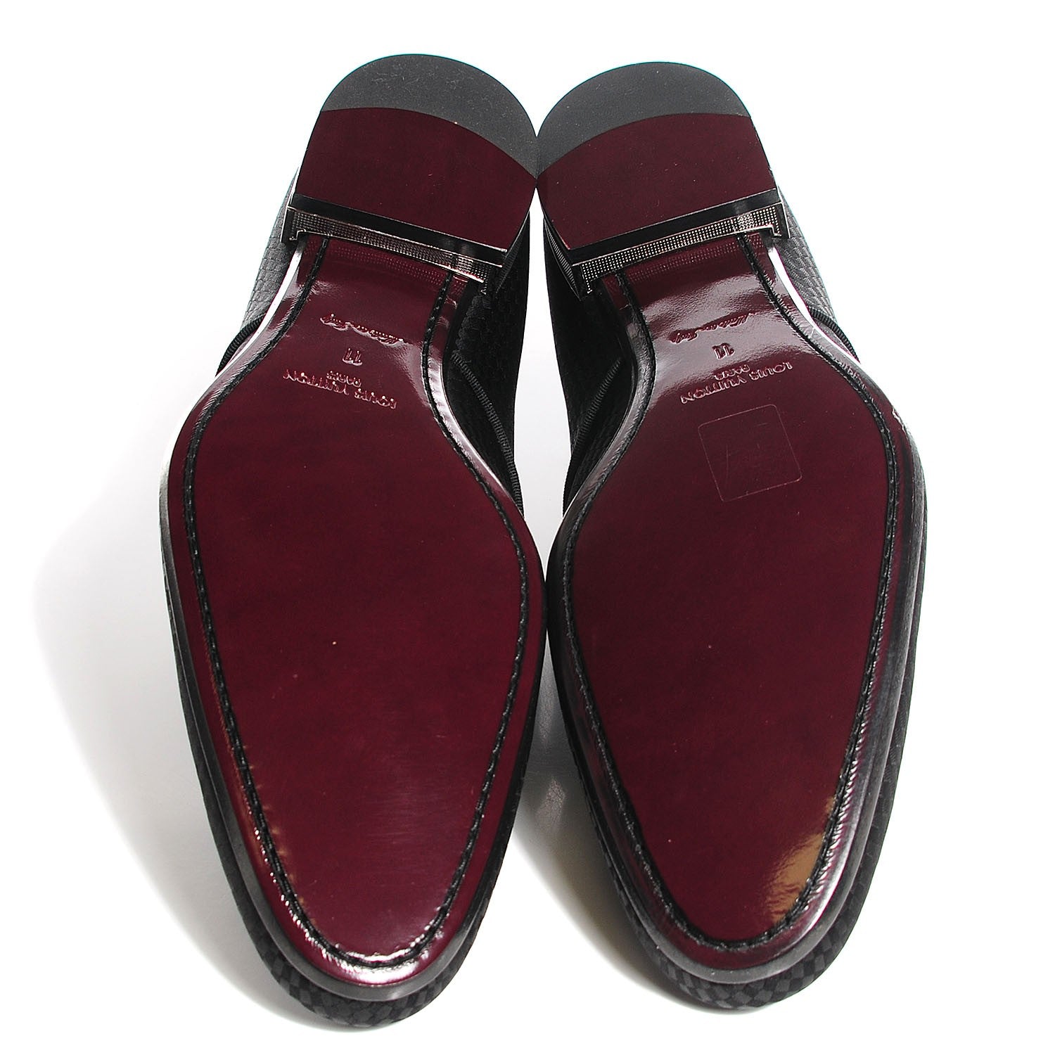 Louis Vuitton Mens Damier Braided Grosgrain Boogie Nights Derby Shoes 11 5 of 8