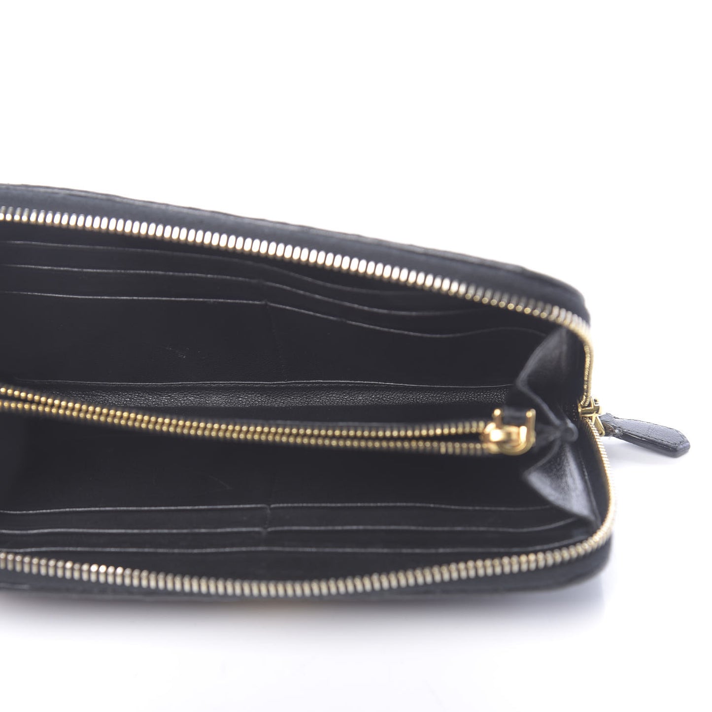 Nappa Gaufre Zip Around Wallet Black