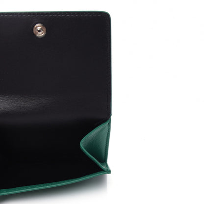 Balenciaga Smooth Calfskin Double Sided Logo Mini Everyday Wallet Green Black 5 of 10