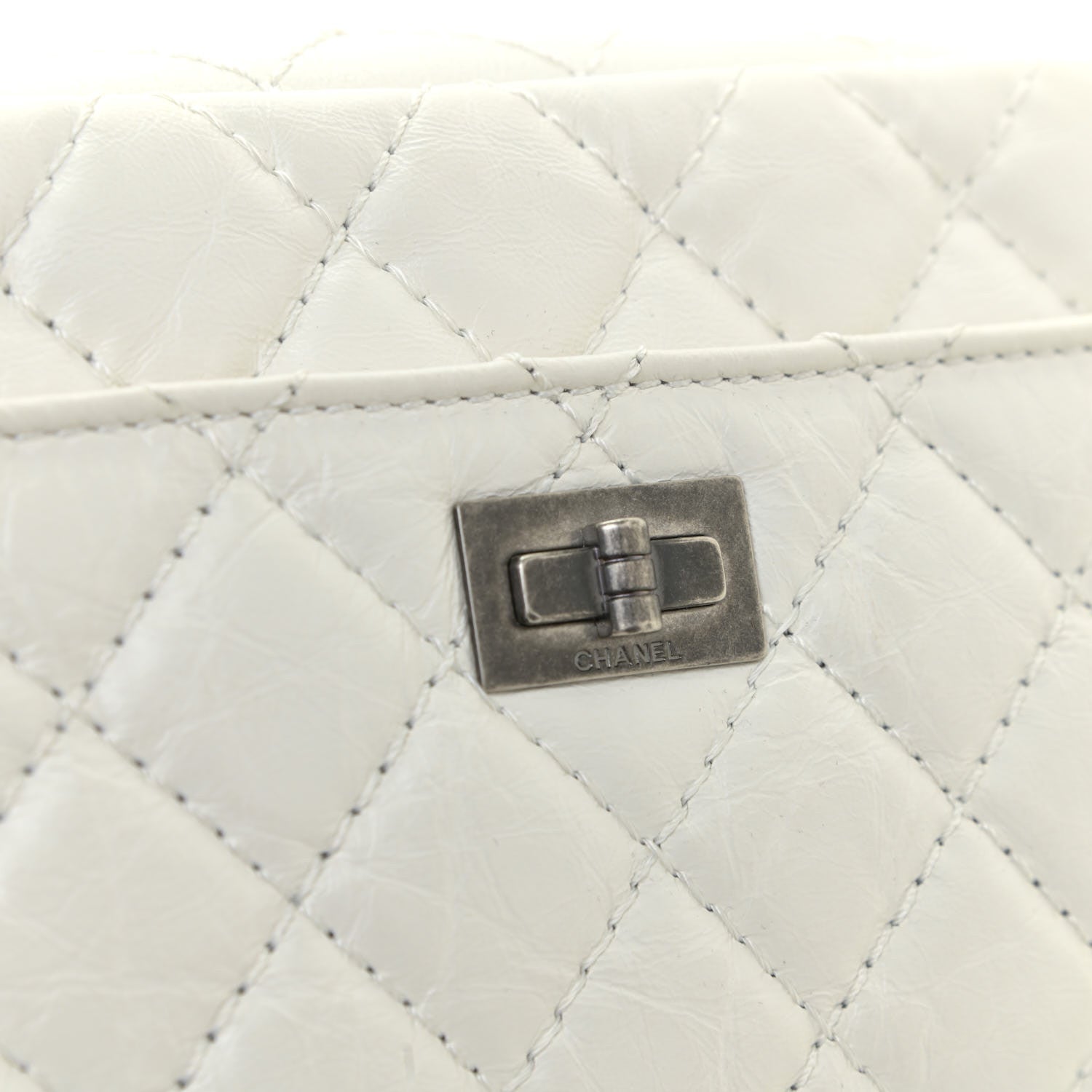 Chanel Aged Calfskin Quilted Mini Reissue Camera Case White 11 of 13