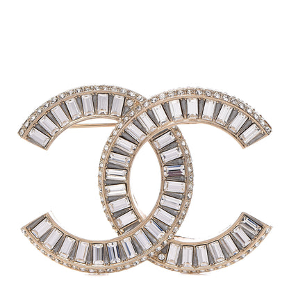 Chanel Baguette Crystal CC Brooch Gold 1 of 5