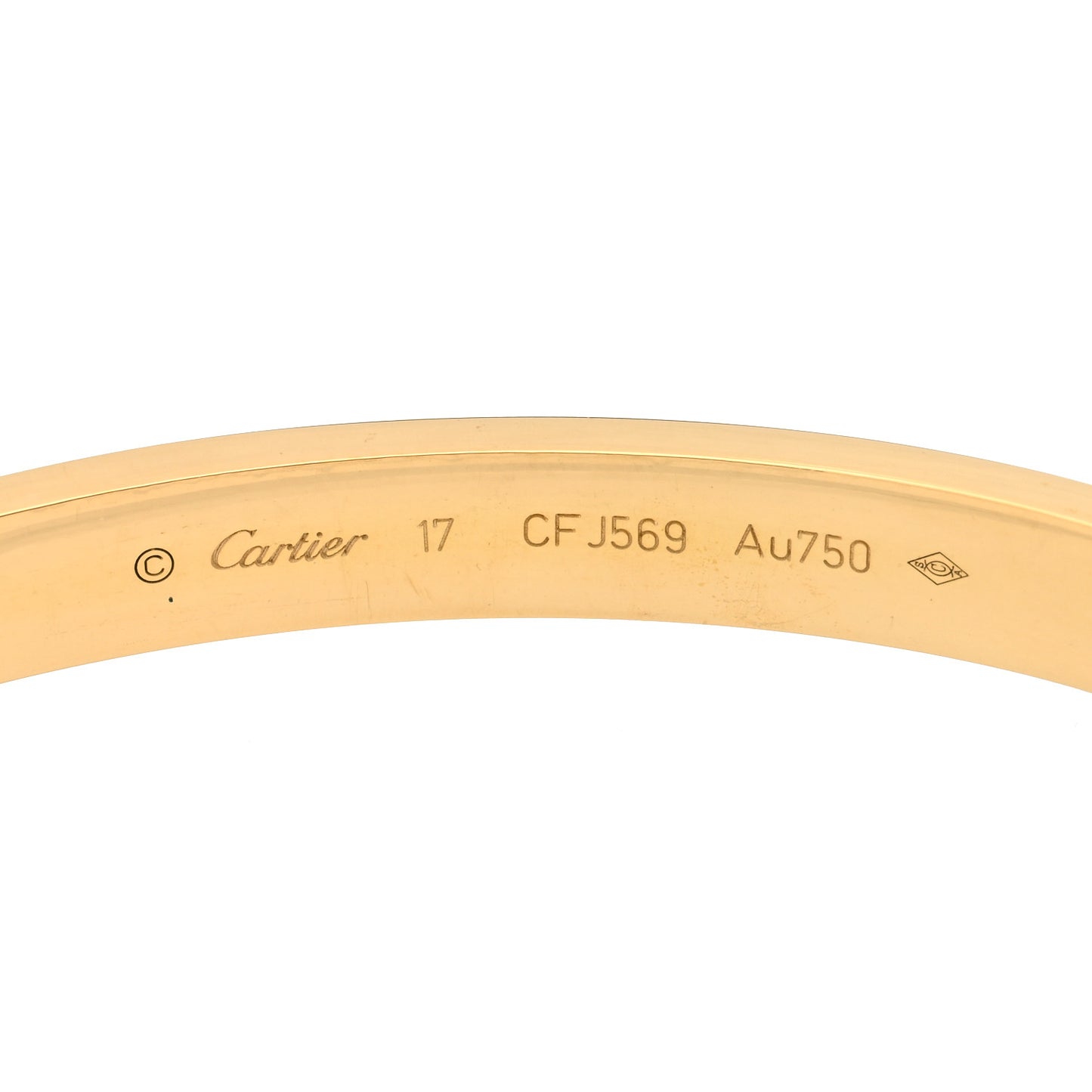 18K Yellow Gold LOVE Bracelet 17