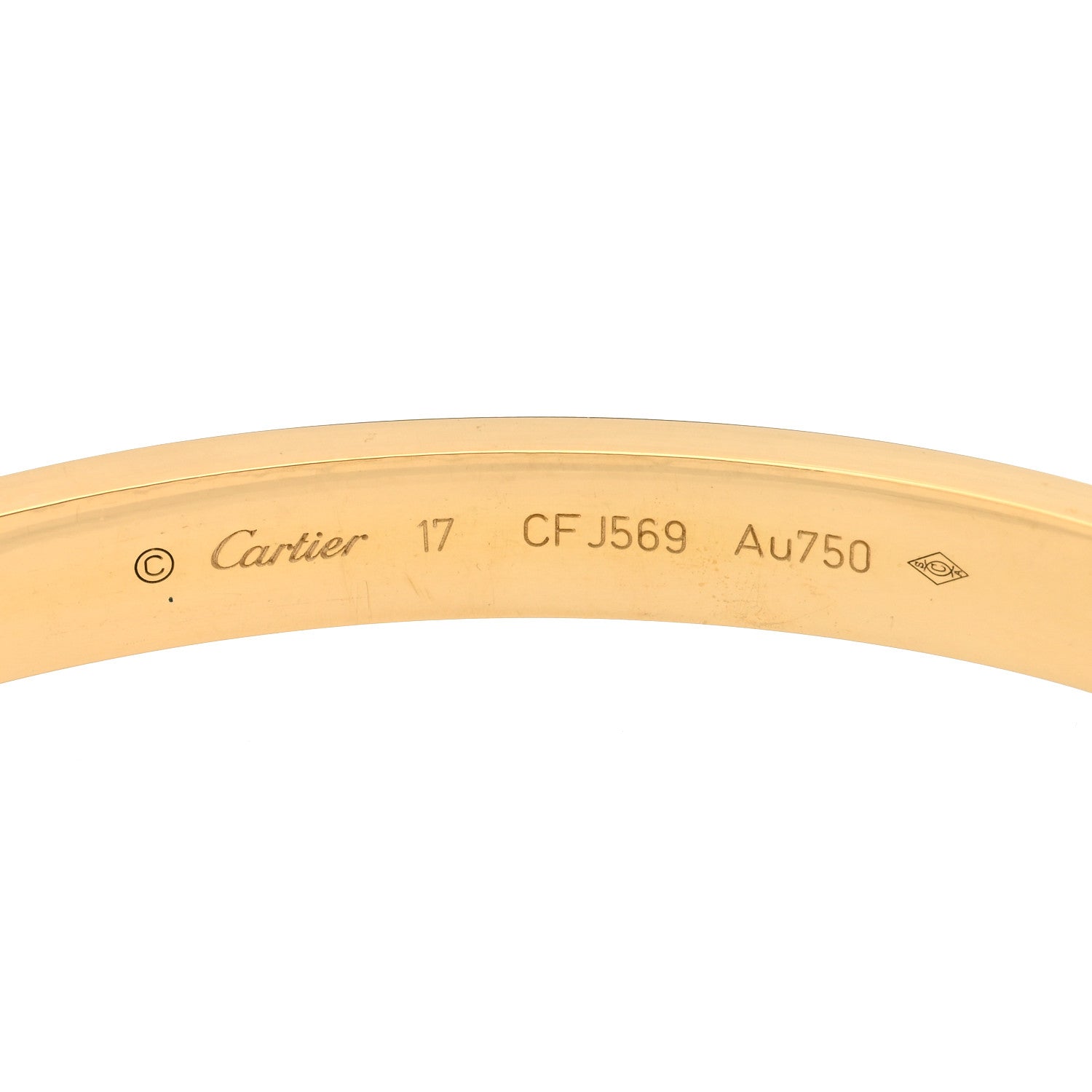 Cartier 18K Yellow Gold LOVE Bracelet 17 3 of 3