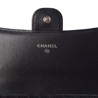 Chanel Caviar Chevron Quilted Large Flap Wallet Black 6 of 8