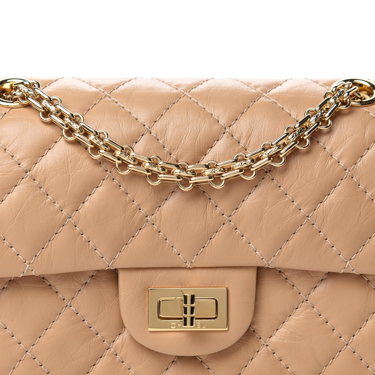 Chanel Aged Calfskin Quilted 2.55 Reissue Mini Flap Beige 10 of 11