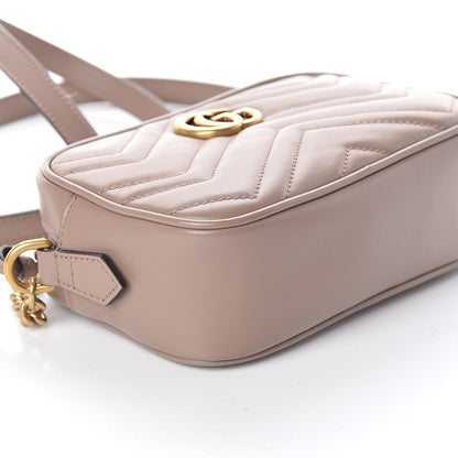 Gucci Calfskin Matelasse Mini GG Marmont Chain Shoulder Bag Porcelain Rose 8 of 10