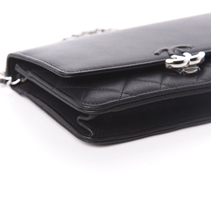 Chanel Grained Calfskin Quilted Urban Champion Wallet On Chain WOC Black 9 of 10