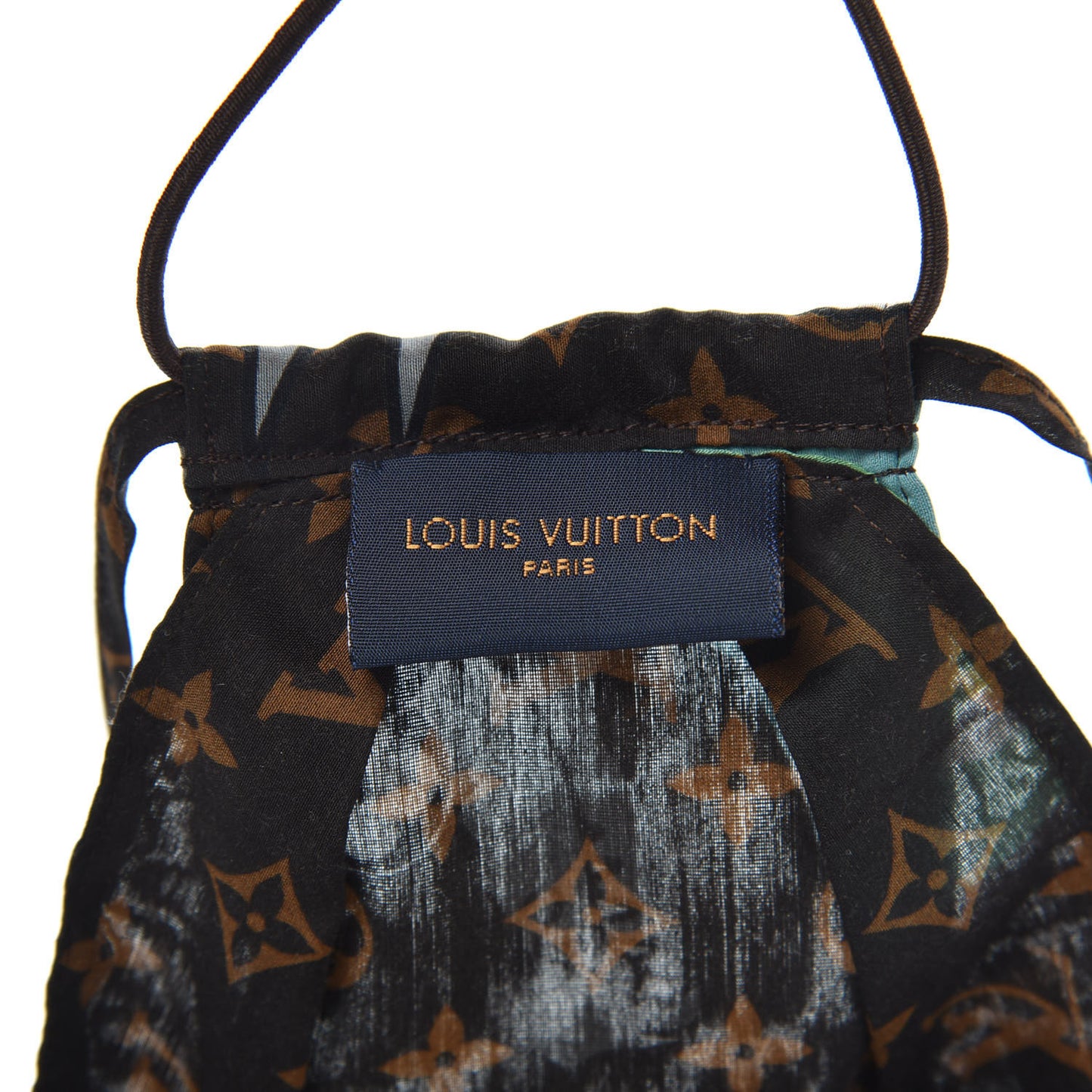 Cotton Silk Monogram LV Friends Face Mask Brown