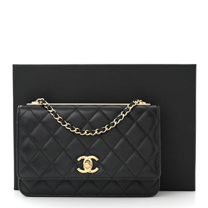 Chanel Lambskin Quilted Trendy CC Wallet On Chain WOC Black 12 of 12