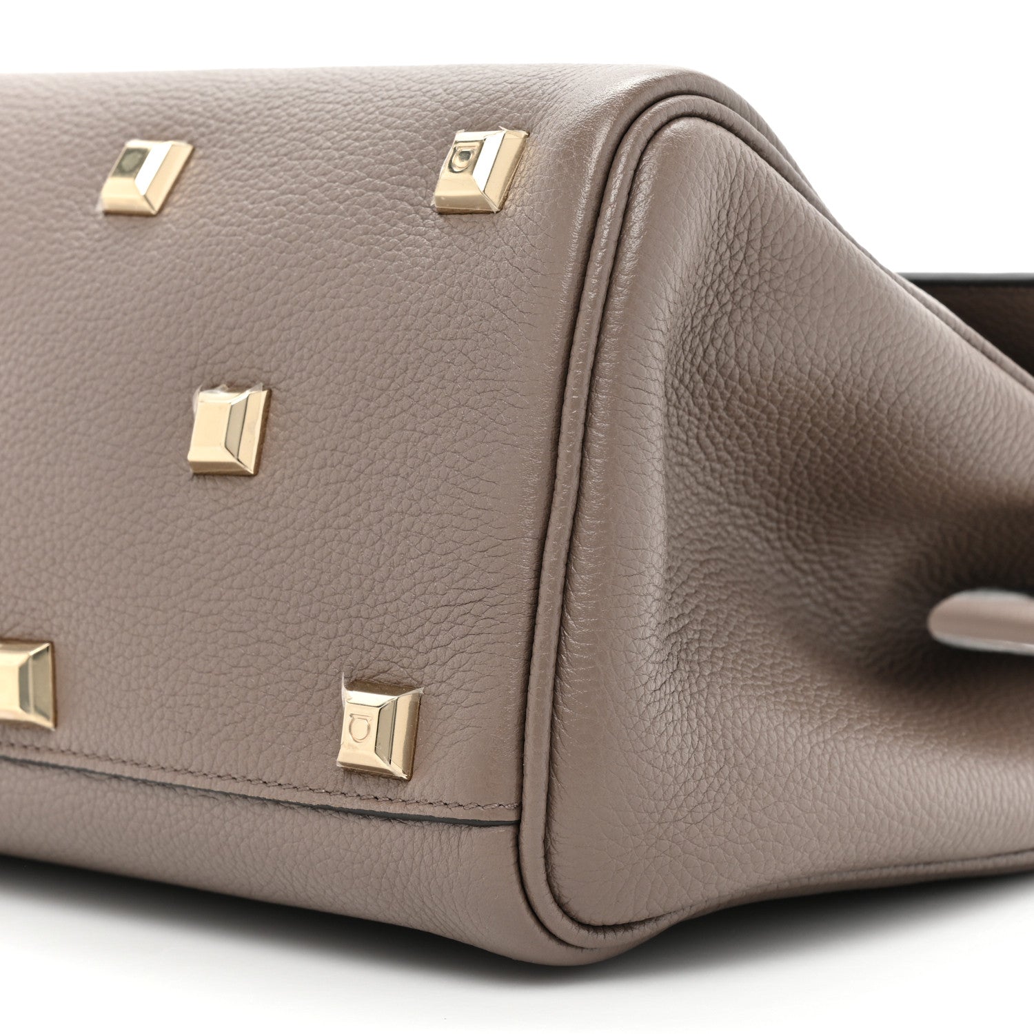 Salvatore Ferragamo Calfskin Studio Bag Caraway Seed 9 of 12