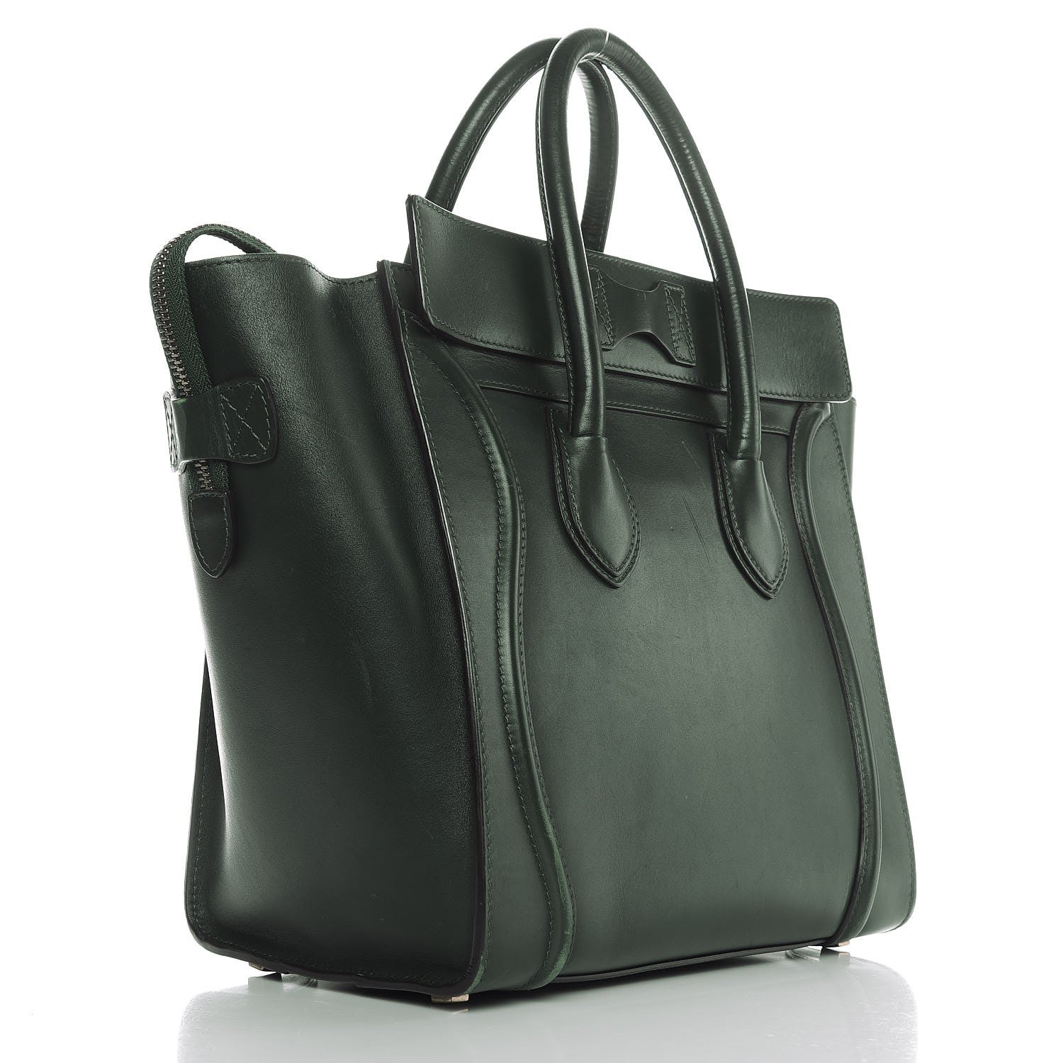 Celine Smooth Calfskin Mini Luggage Emerald 3 of 24