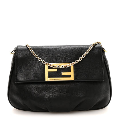 Fendi Vitello Flamingo Fendista Pouchette Crossbody Black 1 of 10