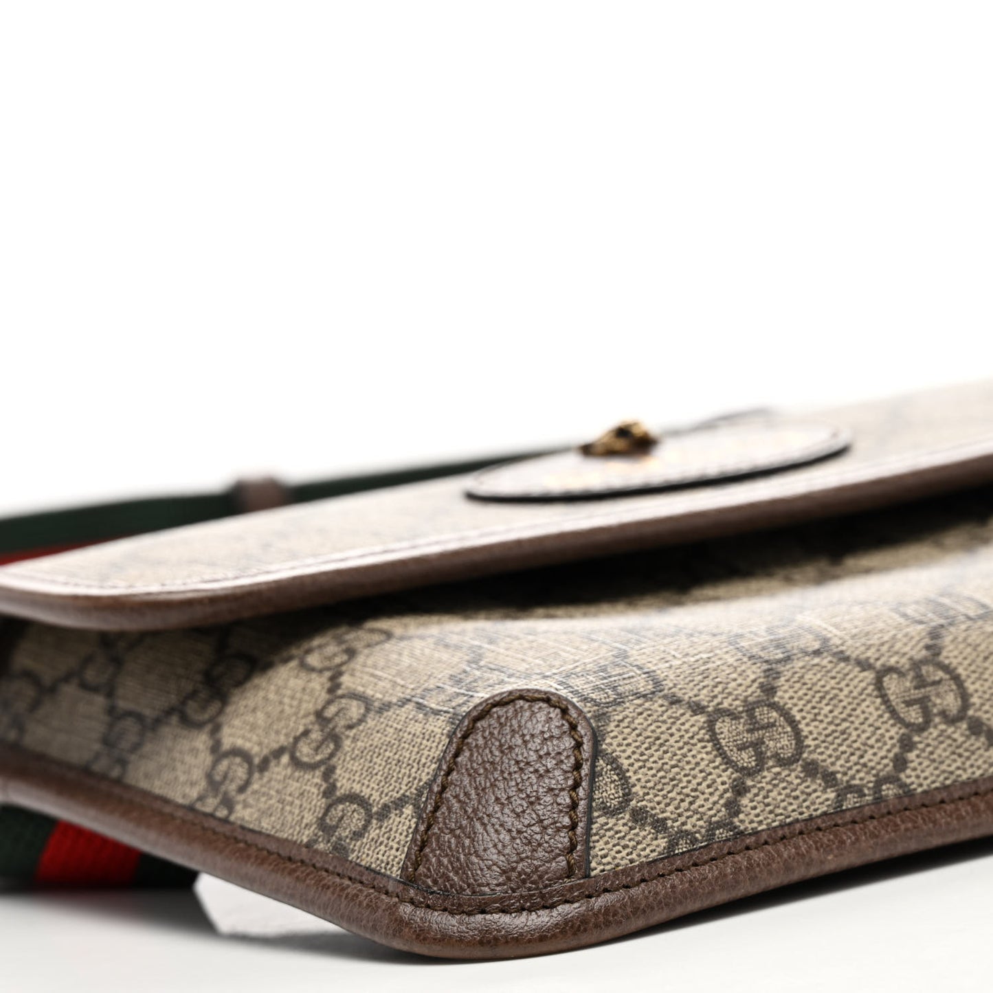 GG Supreme Monogram Neo Vintage Web Belt Bag Brown