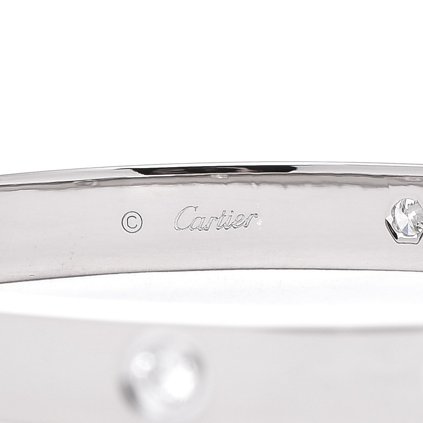 18K White Gold 4 Diamond LOVE Bracelet 18