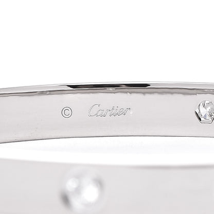 Cartier 18K White Gold 4 Diamond LOVE Bracelet 18 5 of 6