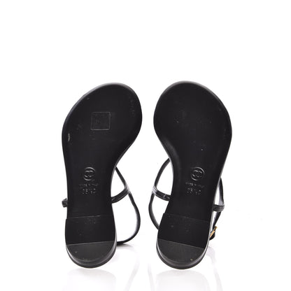 Chanel Lambskin Camellia Thong Sandals 35.5 Black White 6 of 11