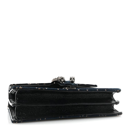 Gucci Velvet Skipper GG Monogram Small Dionysus Shoulder Bag Blue Beige Black 4 of 10