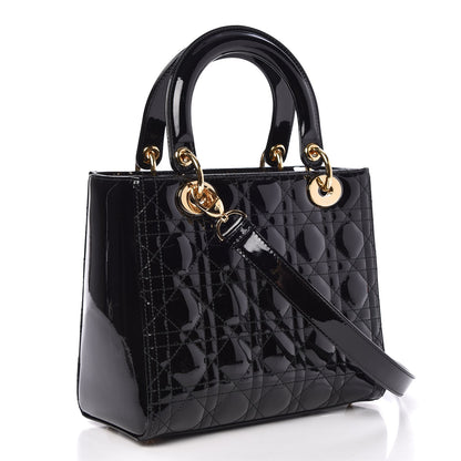 Christian Dior Patent Cannage Medium Lady Dior Black 3 of 8