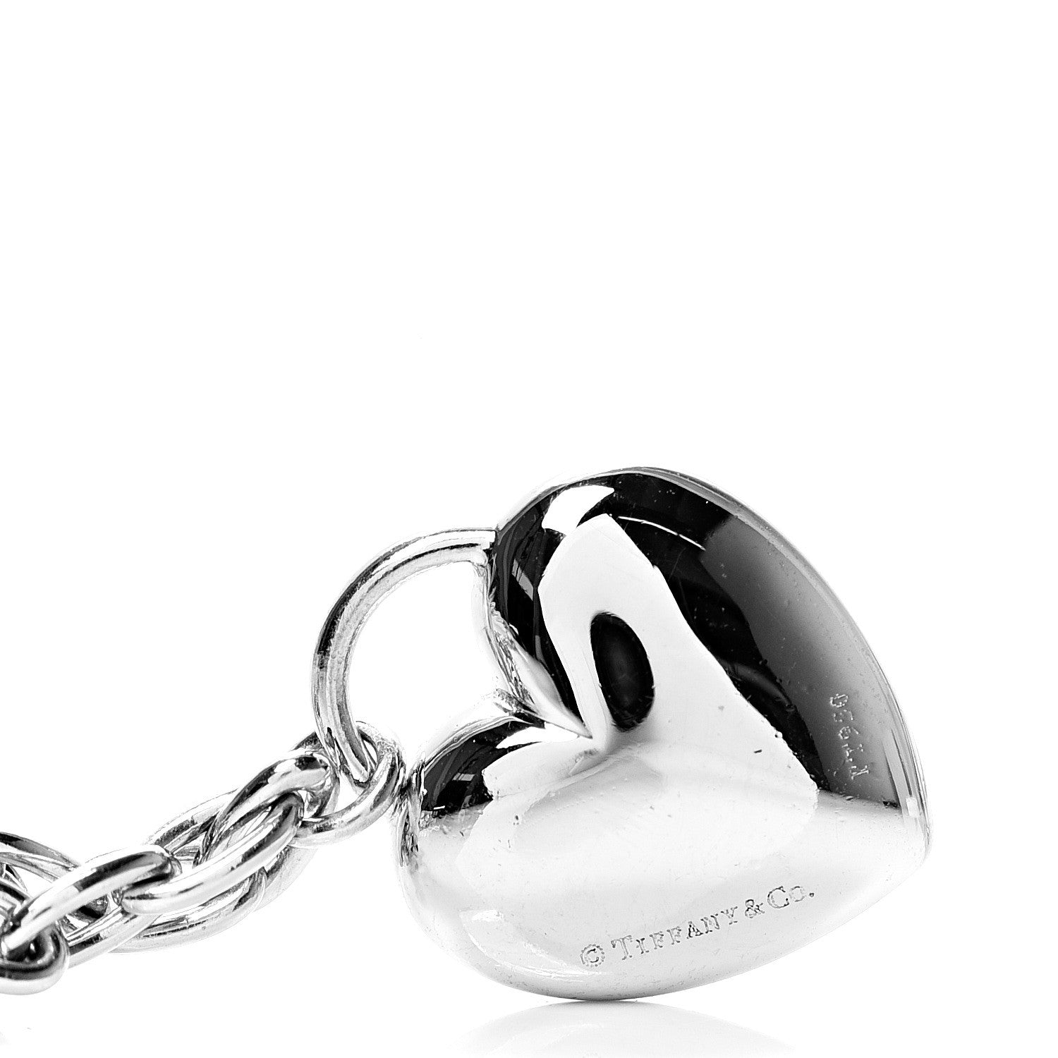 Tiffany Platinum Diamond Heart Lock and Key Charm Bracelet 4 of 5