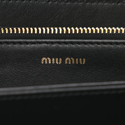 Miu Miu Goatskin Madras Heart Print Zip Around Wallet Black Rose 6 of 7