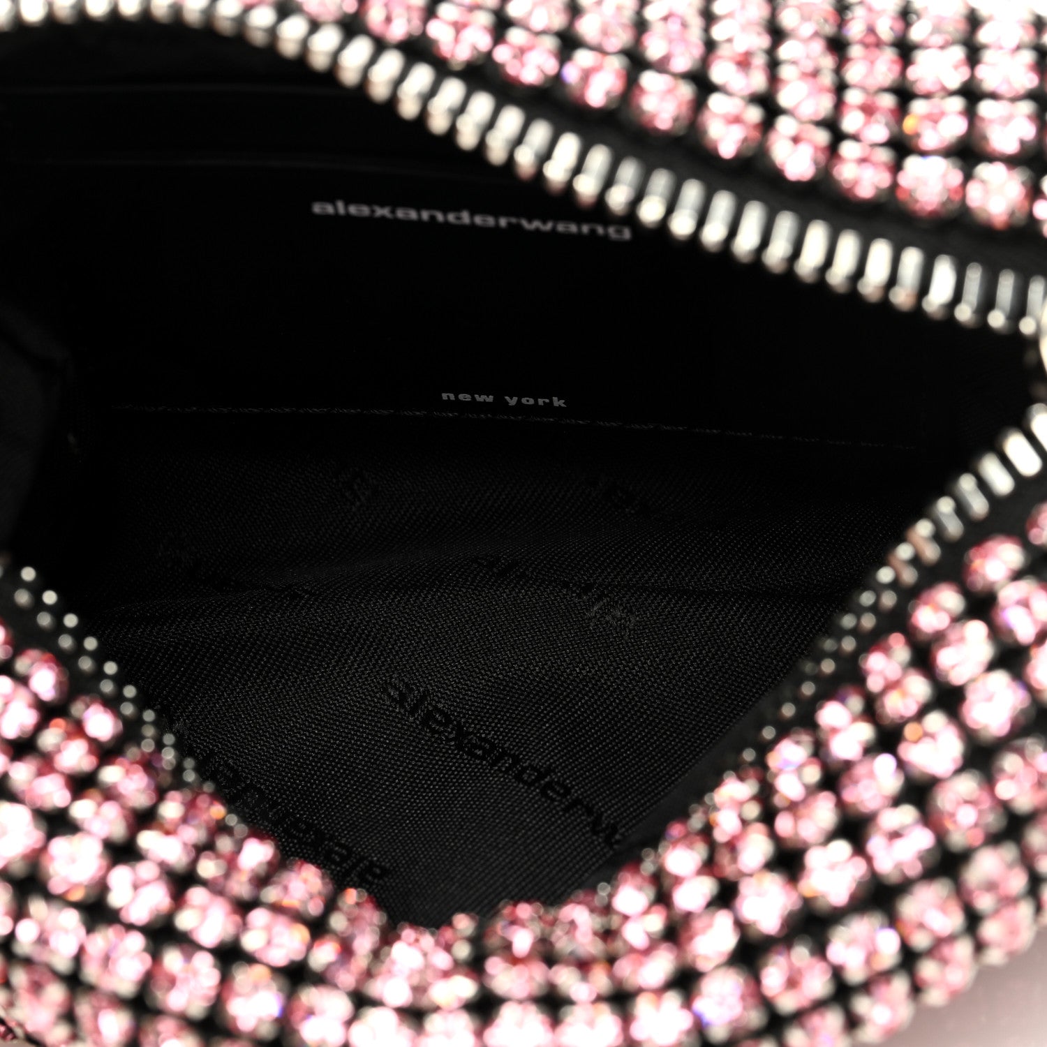 Alexander Wang Mesh Crystal Rhinestone Mini Heiress Pouch Pink 5 of 9