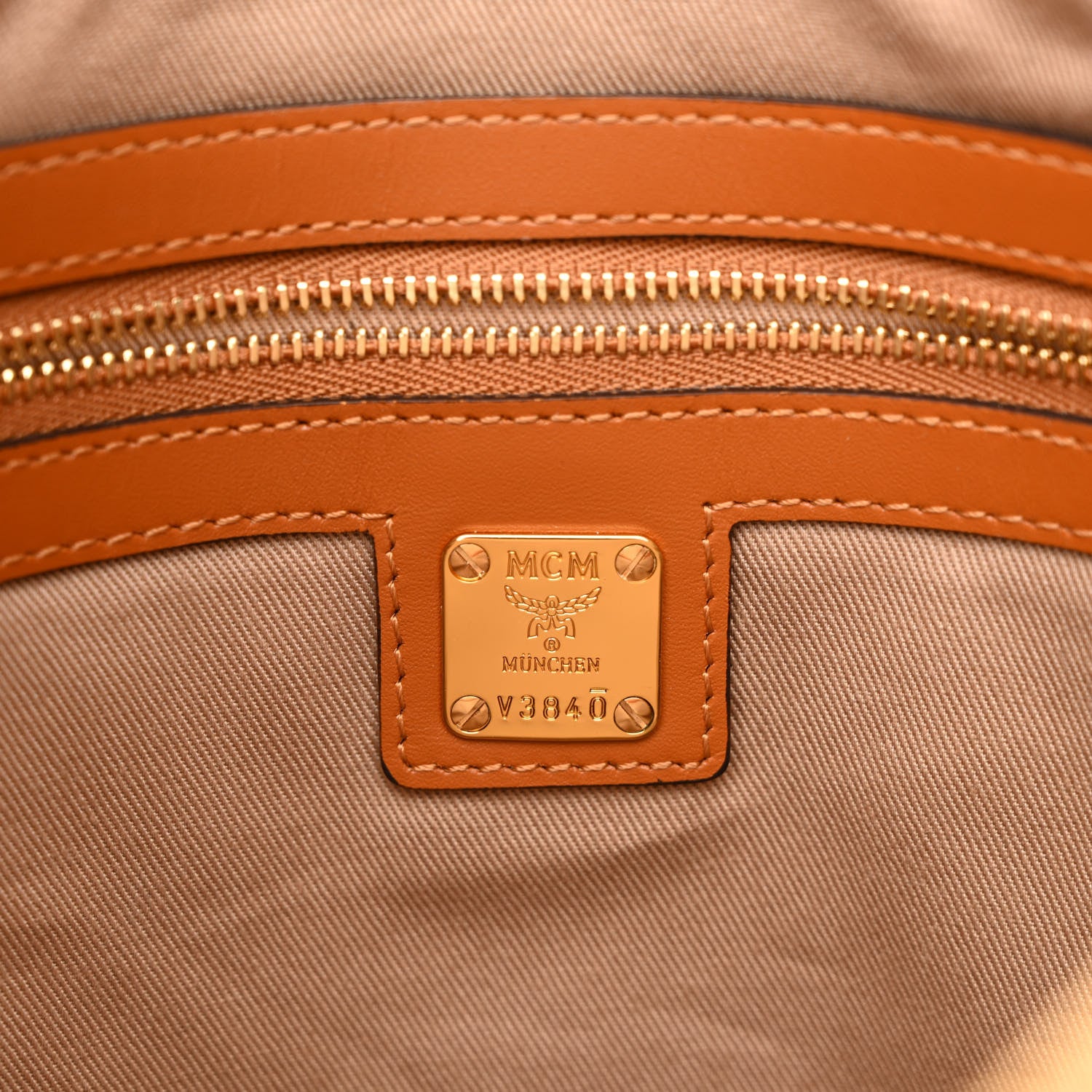 MCM Visetos Medium Crossbody Pouch Cognac 7 of 11