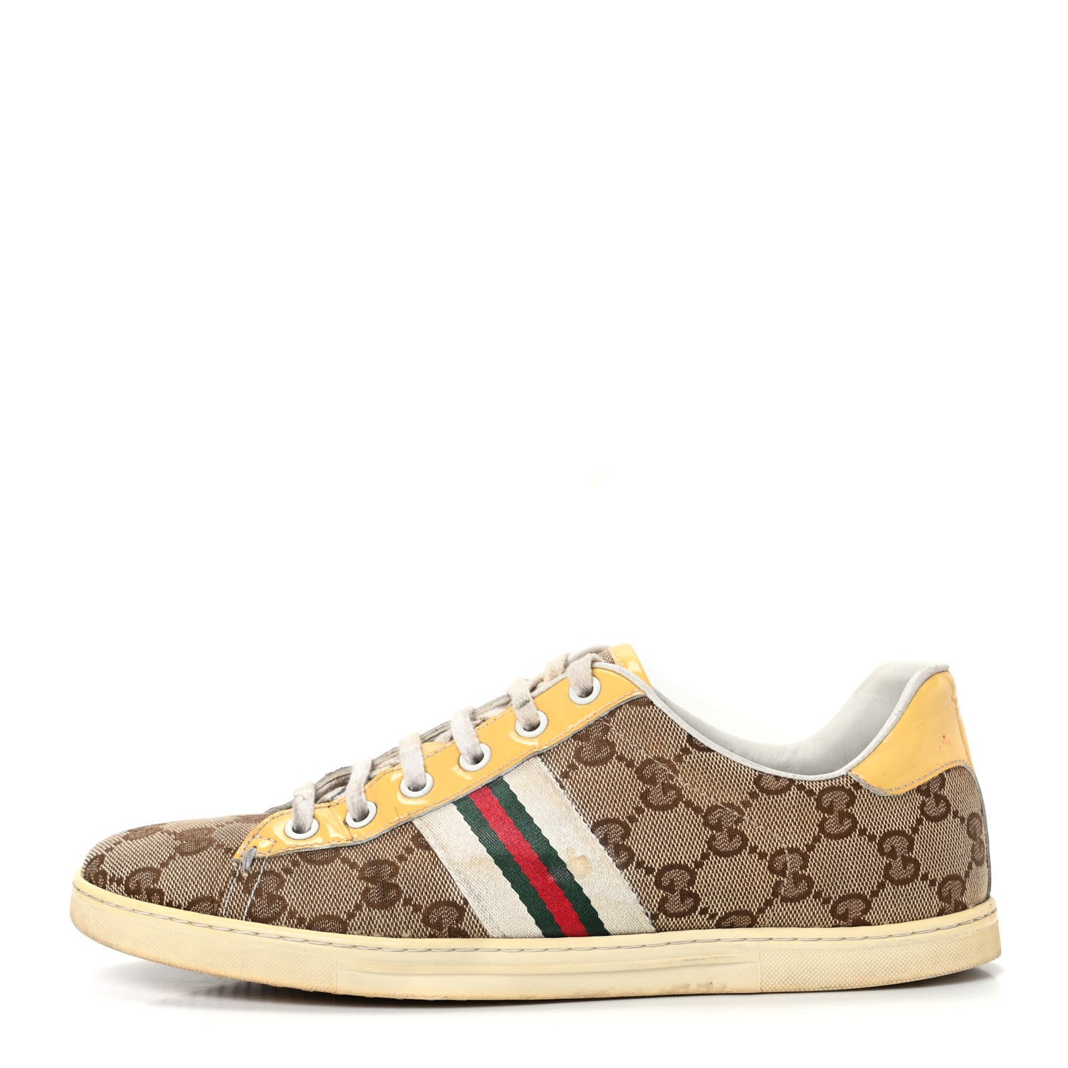 Gucci Monogram Web Sneakers 38 Yellow 1 of 11