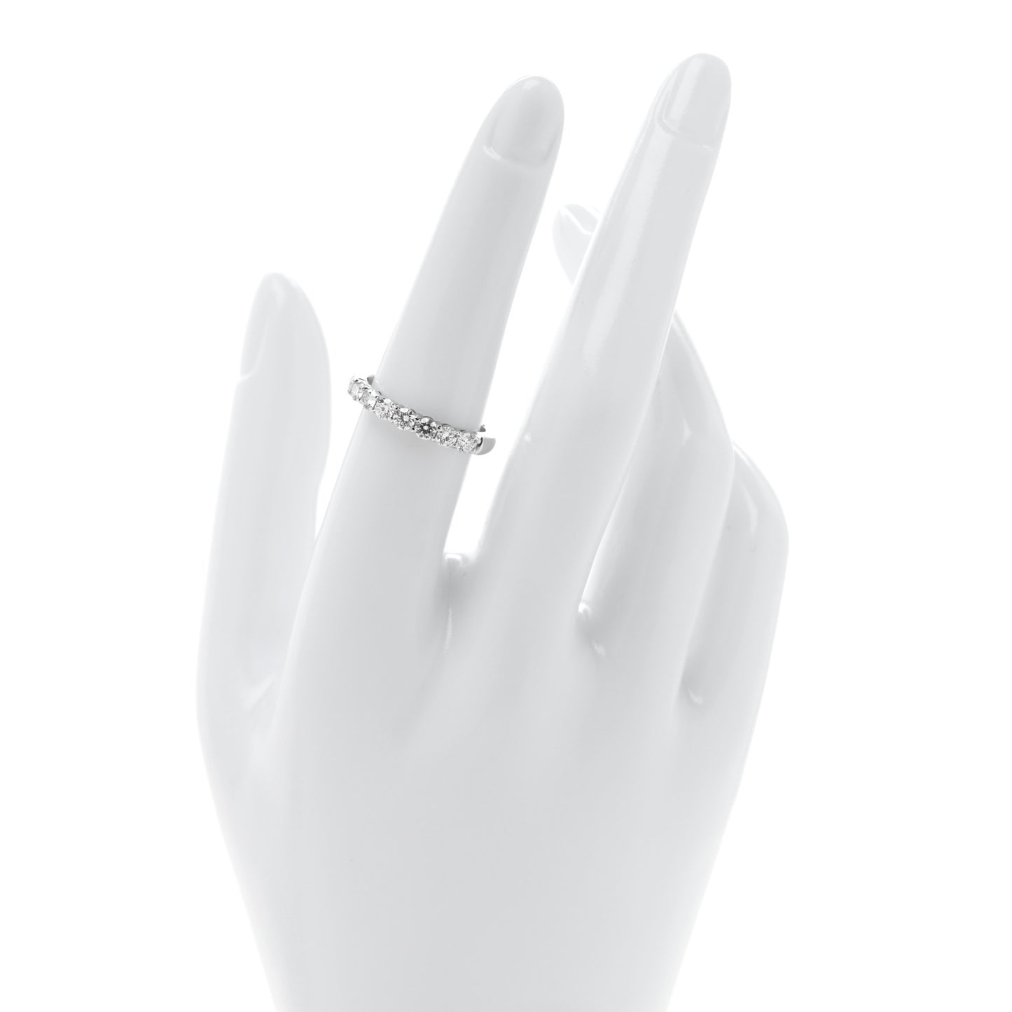 Platinum Diamond 3mm Tiffany Forever Half Circle Band Ring 52 6