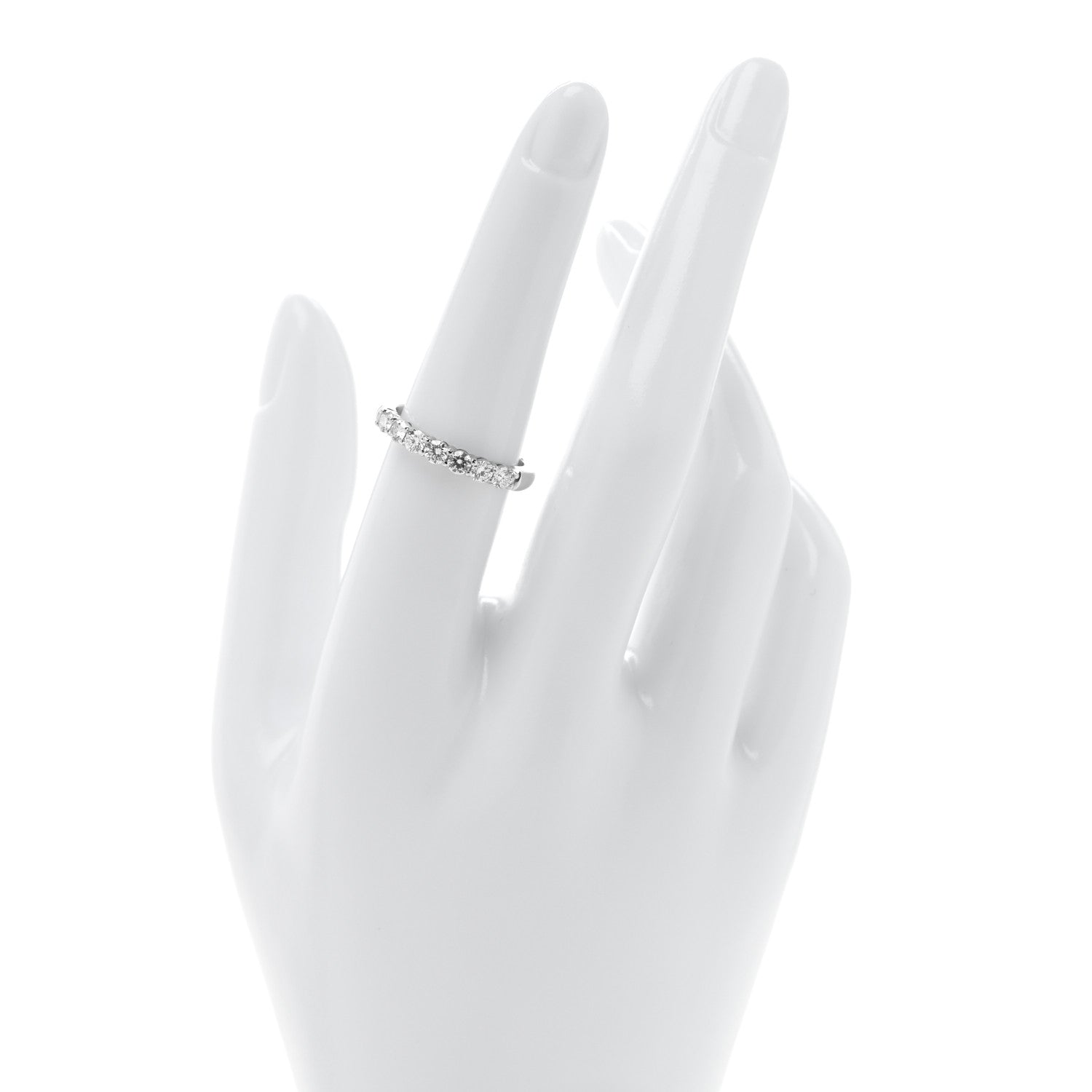 Tiffany Platinum Diamond 3mm Tiffany Forever Half Circle Band Ring 52 6 2 of 5